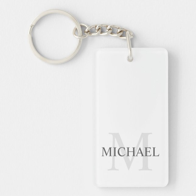 Porte-clefs Monogramme et Nom Personnalisés Classiques (Devant)