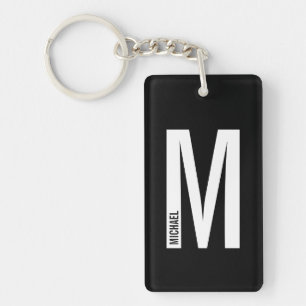 Porte-clefs Monogramme et nom personnalisés gras