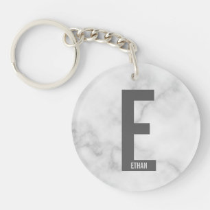 Porte-clefs Monogramme et nom personnalisés gras modernes
