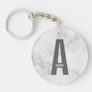 Porte-clefs Monogramme et nom personnalisés gras modernes