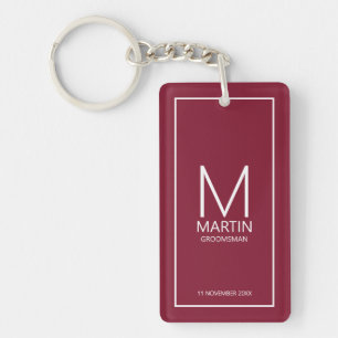 Porte-clefs Monogramme et nom personnalisés Groomsmen