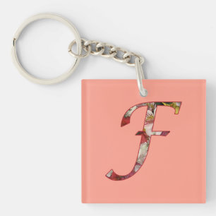 Porte-clefs Monogramme F Porte - clé Floral Design