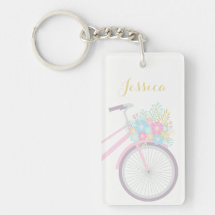 Porte-clefs Monogramme Fleur Bicyclette en attente grand Porte