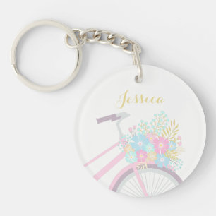 Porte-clefs Monogramme Fleur Bicyclette en attente grand Porte