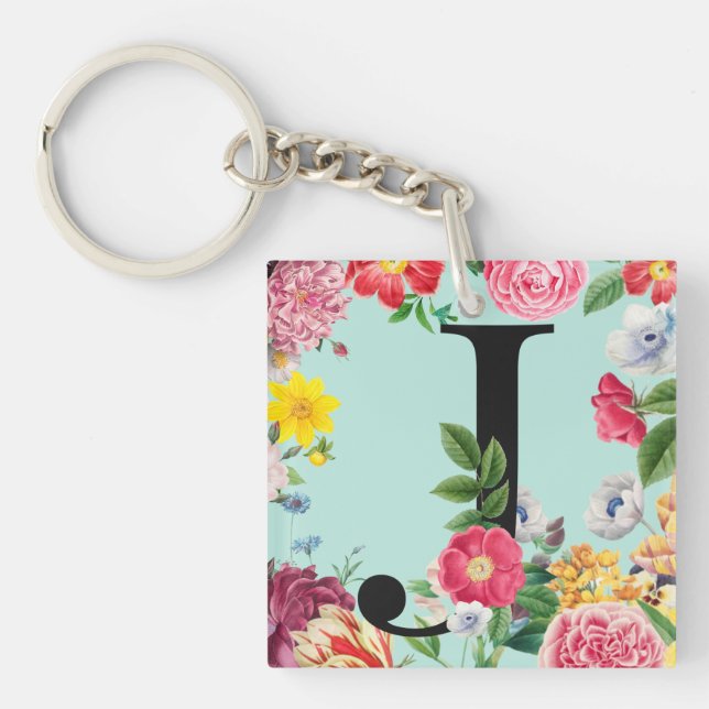 Porte-clefs Monogramme floral (Devant)