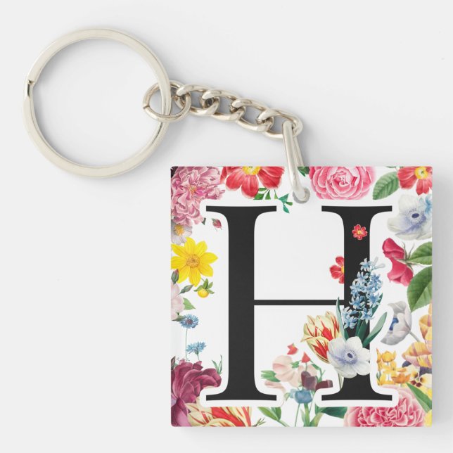 Porte-clefs Monogramme floral (Devant)