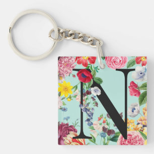 Porte-clefs Monogramme floral