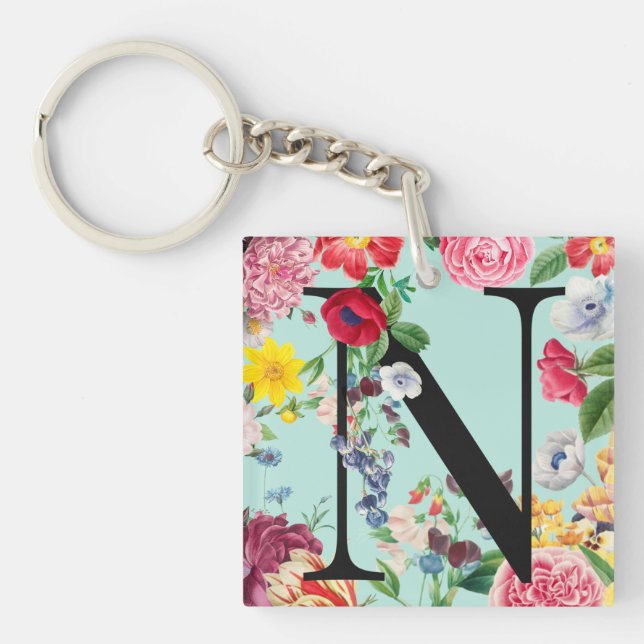 Porte-clefs Monogramme floral (Devant)
