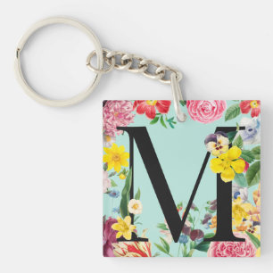 Porte-clefs Monogramme floral
