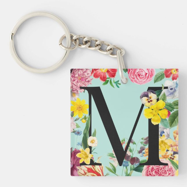 Porte-clefs Monogramme floral (Devant)