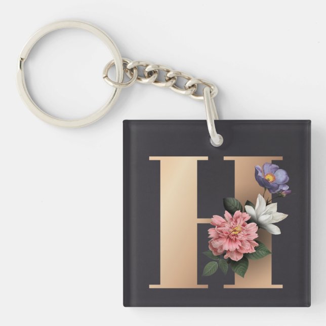 Porte-clefs Monogramme floral (Devant)
