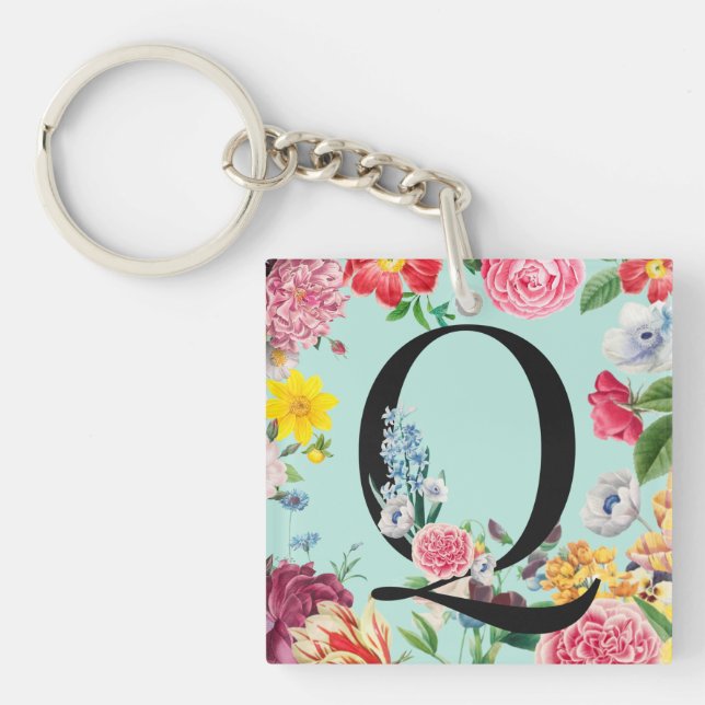 Porte-clefs Monogramme floral (Devant)