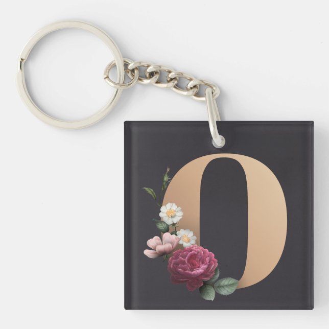 Porte-clefs Monogramme floral (Devant)