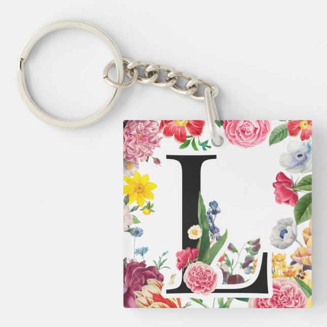 Porte-clefs Monogramme floral (Devant)