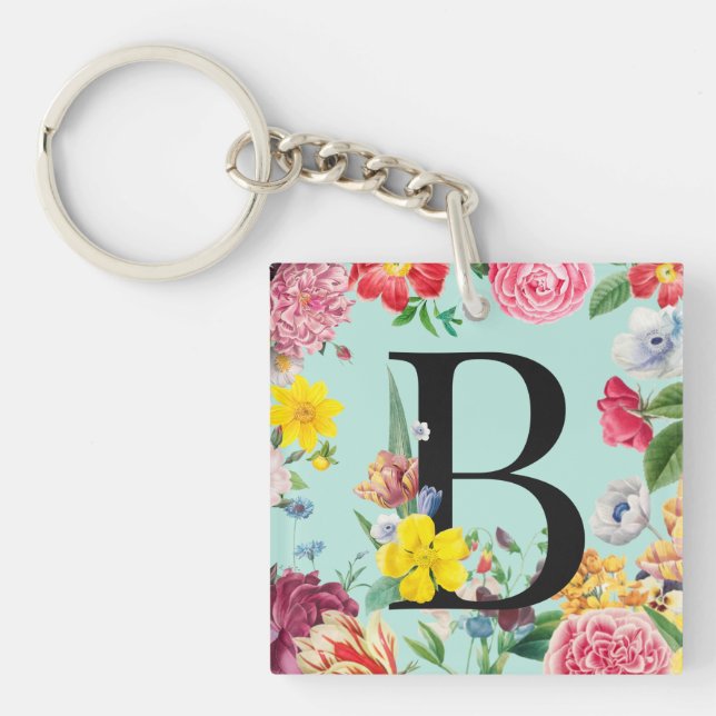 Porte-clefs Monogramme floral (Devant)