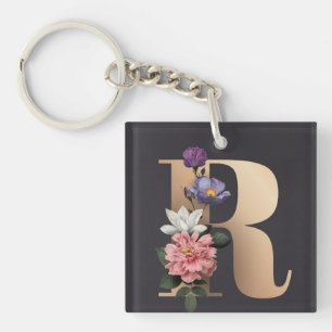 Porte-clefs Monogramme floral