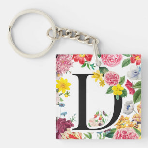 Porte-clefs Monogramme floral
