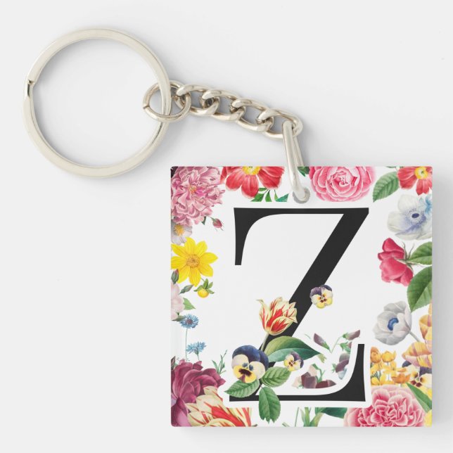 Porte-clefs Monogramme floral (Devant)