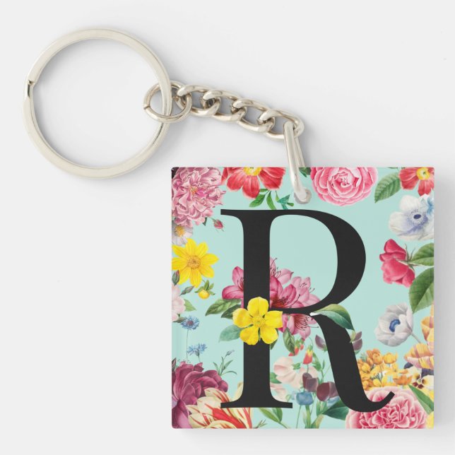 Porte-clefs Monogramme floral (Devant)