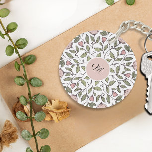 Porte-clefs Monogramme floral sur mesure délicat