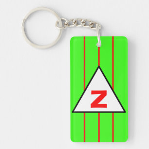Porte-clefs Monogramme Green Red Stripes