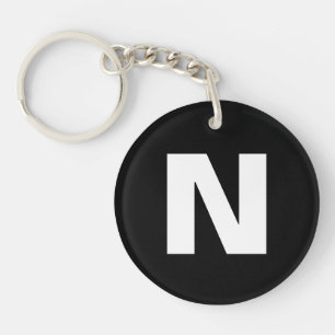 Porte-clefs Monogramme Initial Lettre Moderne Élégante et Te