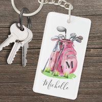 Monogramme Initiale Nom Rose Golf