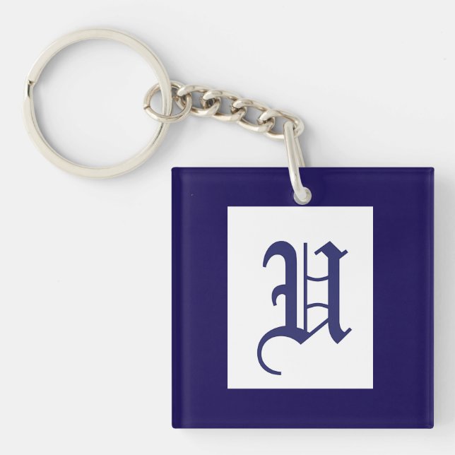 Porte-clefs Monogramme Initiale U Acrylique  (Devant)