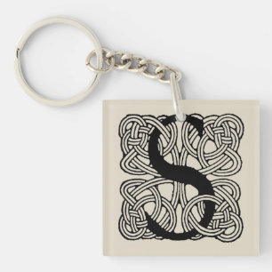Porte-clefs Monogramme Lettre S Impression Vintage Nœud Celtiq