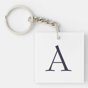 Porte-clefs Monogramme moderne élégant bleu clair initial