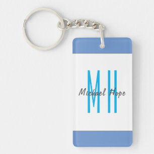 Porte-clefs Monogramme moderne Initiales Professional Plain Si