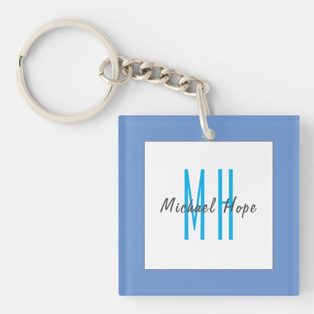 Porte-clefs Monogramme moderne Initiales Professional Plain Si (Devant)