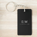 Porte-clefs Monogramme moderne minimaliste noir et blanc<br><div class="desc">Découvrez notre collection minimaliste moderne de monogrammes noirs et blancs : Faites preuve de simplicité et de sophistication grâce à nos designs minimalistes, conçus pour élever votre style sans effort. Réalisée avec un oeil attentif pour l'esthétique moderne, cette collection présente des motifs noirs et blancs épurés accentués par des monogrammes...</div>