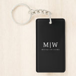 Porte-clefs Monogramme moderne minimaliste noir et blanc<br><div class="desc">Découvrez notre collection minimaliste moderne de monogrammes noirs et blancs : Faites preuve de simplicité et de sophistication grâce à nos designs minimalistes, conçus pour élever votre style sans effort. Réalisée avec un oeil attentif pour l'esthétique moderne, cette collection présente des motifs noirs et blancs épurés accentués par des monogrammes...</div>