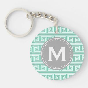 Porte-clefs Monogramme Moderne Monnaie grecque Motif clé