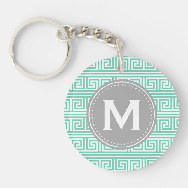 Porte-clefs Monogramme Moderne Monnaie grecque Motif clé (Devant)