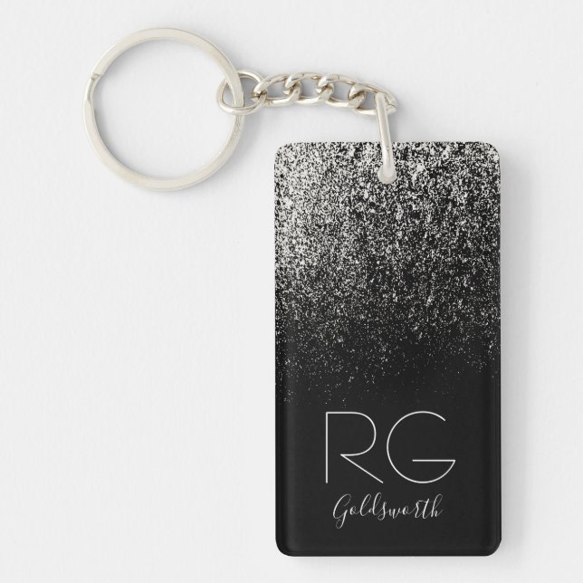 Porte-clefs Monogramme noir (Devant)