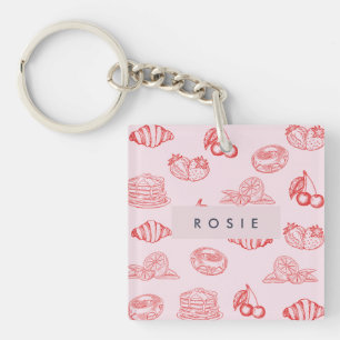 Porte-clefs Monogramme personnalisé Charmante Fille Cerise Fra