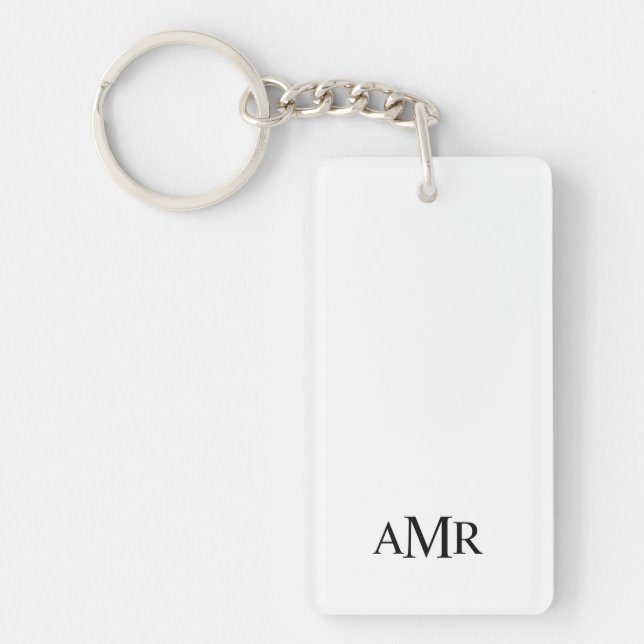 Porte-clefs Monogramme Personnalisé Classique (Devant)