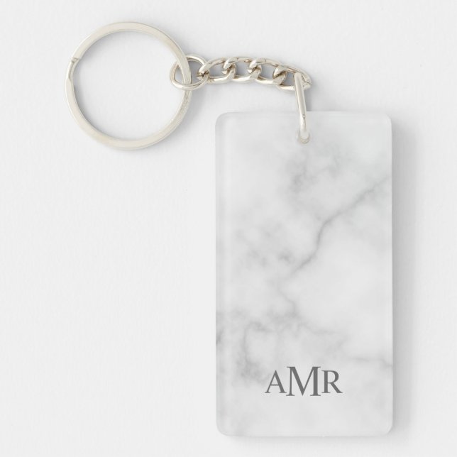 Porte-clefs Monogramme Personnalisé Classique (Devant)