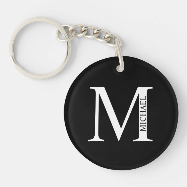 Porte-clefs Monogramme personnalisé et Porte - clé de nom (Devant)