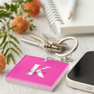 Porte-clefs Monogramme personnalisé moderne et dynamique -