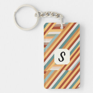Porte-clefs Monogramme personnalisé Moderne Rétro les années 7