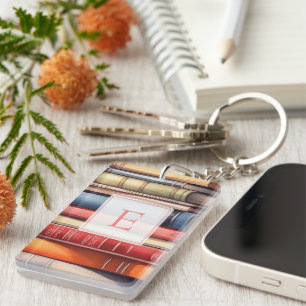 Porte-clefs Monogramme personnalisé pour amateur de livres