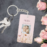 Porte-clefs monogramme photo rose fleur sauvage<br><div class="desc">Ajoutez une touche de charme personnel à votre quotidien grâce à notre Porte - clé floral personnalisé. Doté d'un ravissant arrière - plan rose décoré de fleurs sauvages d'une prairie estivale, ce porte - clé est aussi beau que pratique. Parfait pour garder vos clés organisées tout en ajoutant une touche...</div>