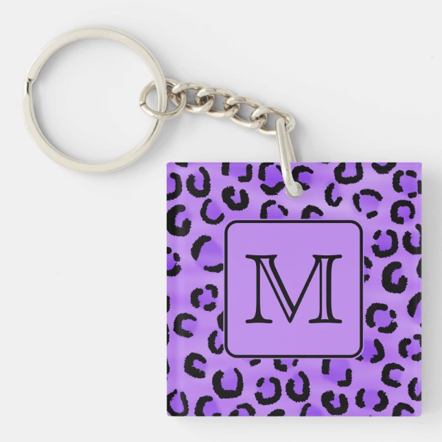 Porte-clefs Monogramme pourpre de coutume d'empreinte de (Devant)