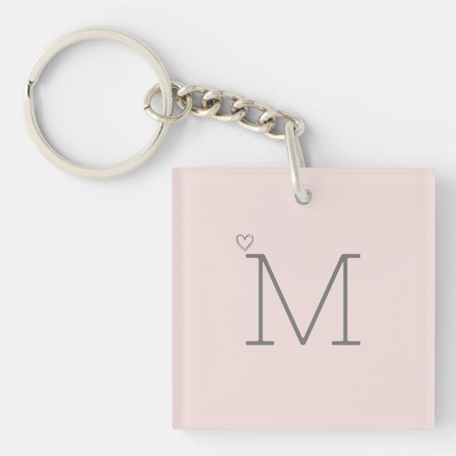 Porte-clefs Monogramme rose tendance (Devant)