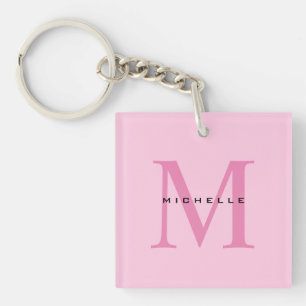 Porte-clefs Monogramme Rose Votre Nom Cadeau Spécial Bien-Aimé
