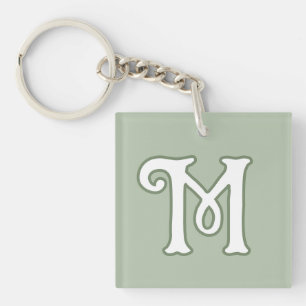 Porte-clefs Monogramme Serene Sage