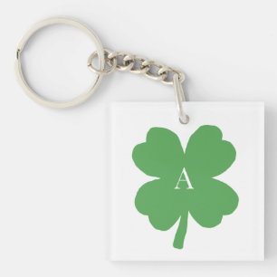 Porte-clefs Monogramme Shamrock peinture verte irlandaise